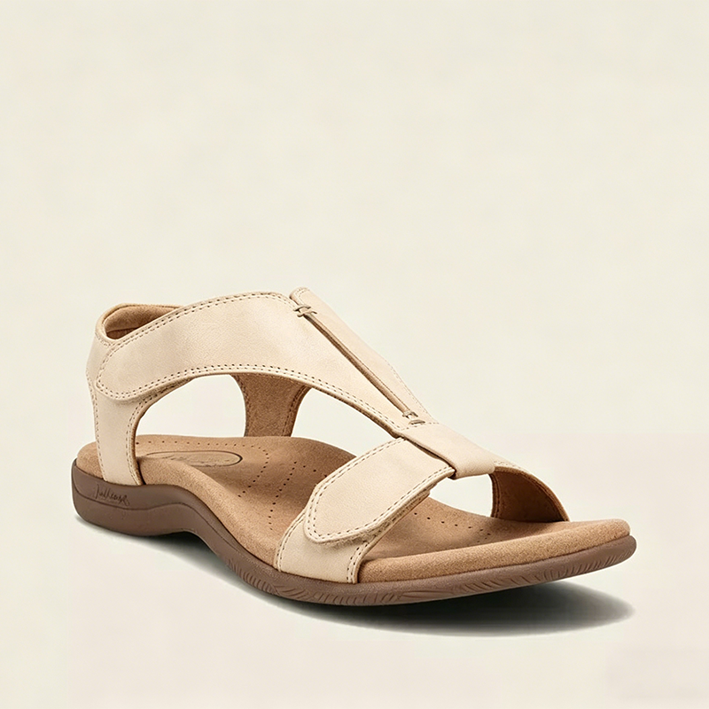 Sandalias ortopédicas cómodas: soporte ergonómico para el arco del pie, ancho ajustable y diseño que estiliza la pierna.