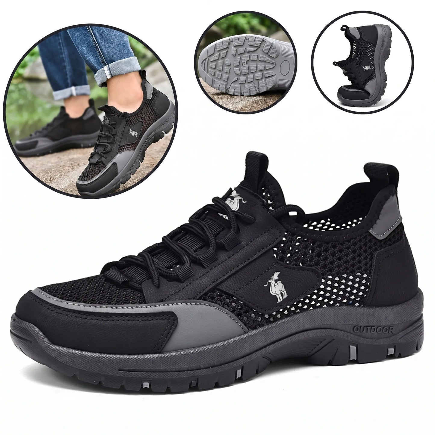 Zapatillas deportivas ergonómicas con plantillas ortopédicas: soporte para el arco del pie que alivia el dolor, estabiliza el talón y reduce la presión sobre las articulaciones.