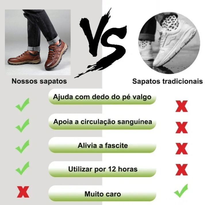 🔥Oferta por tempo limitado hoje: 70 % popust!  ⏰ - Sapatos ortopédicos com design ergonómico - Couro premium + costura manual 👞