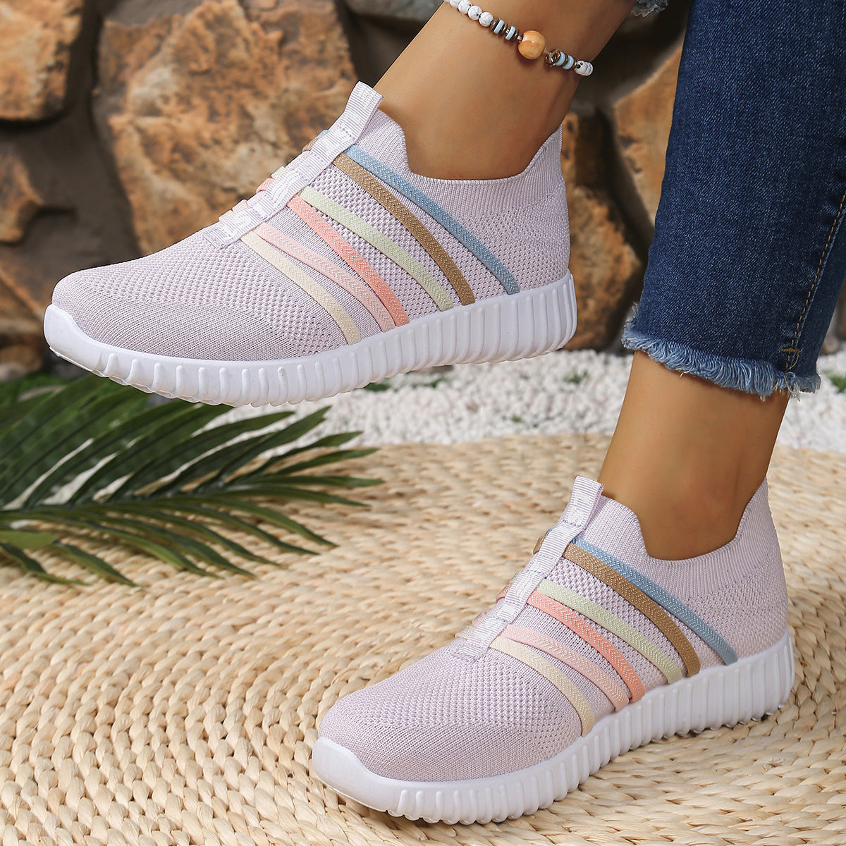Zapatillas deportivas ortopédicas de malla: con soporte para el arco del pie, que alivia el dolor; amortiguación suave.