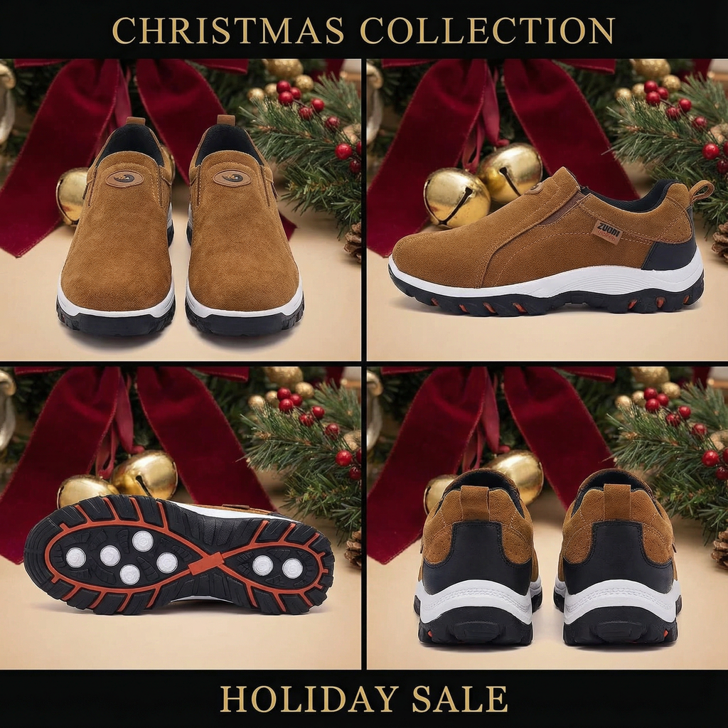 🎄Oferta de Natal por tempo limitado: 30% de desconto! - Calçado casual ZAPIEERS® 👞 - Estilo natalício + Confortável, impermeável e antiderrapante - O presente de Natal perfeito 🎁