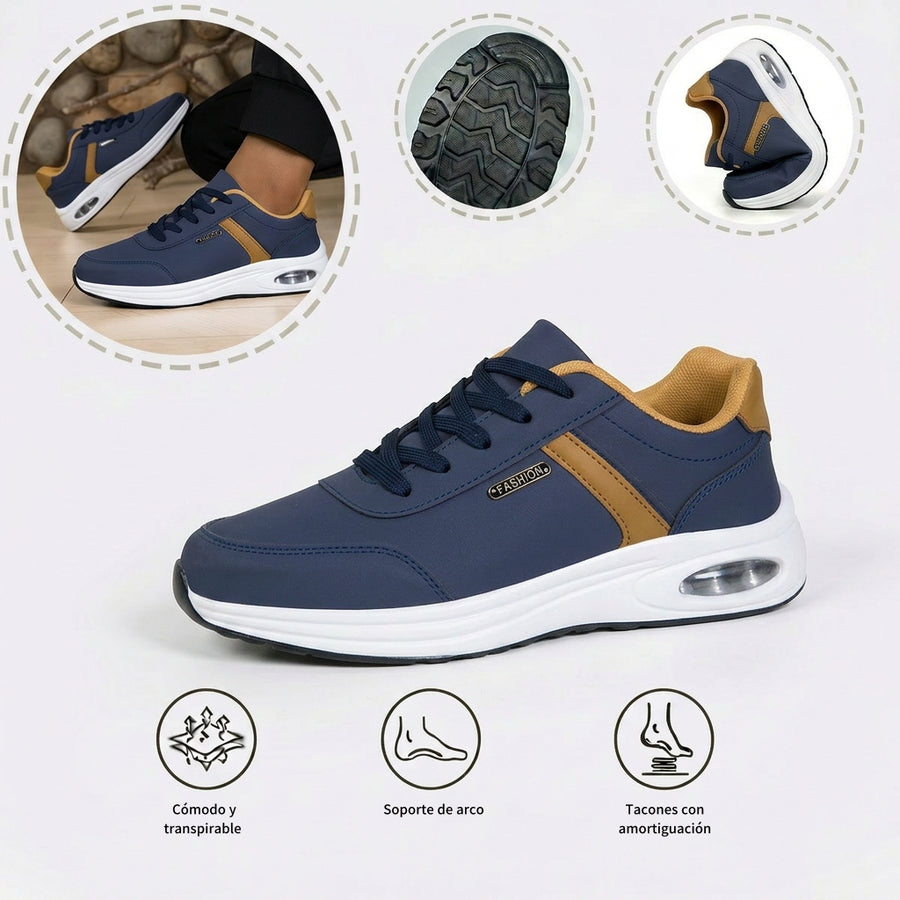 Zapatos ortopédicos cómodos: con soporte para el arco del pie, que alivian el dolor; ligeros, con amortiguación y exterior de piel impermeable.