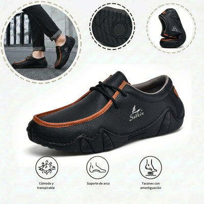 Zapatos ortopédicos cómodos: soporte ergonómico del arco plantar que alivia el dolor; horma ancha que no aprieta el pie.