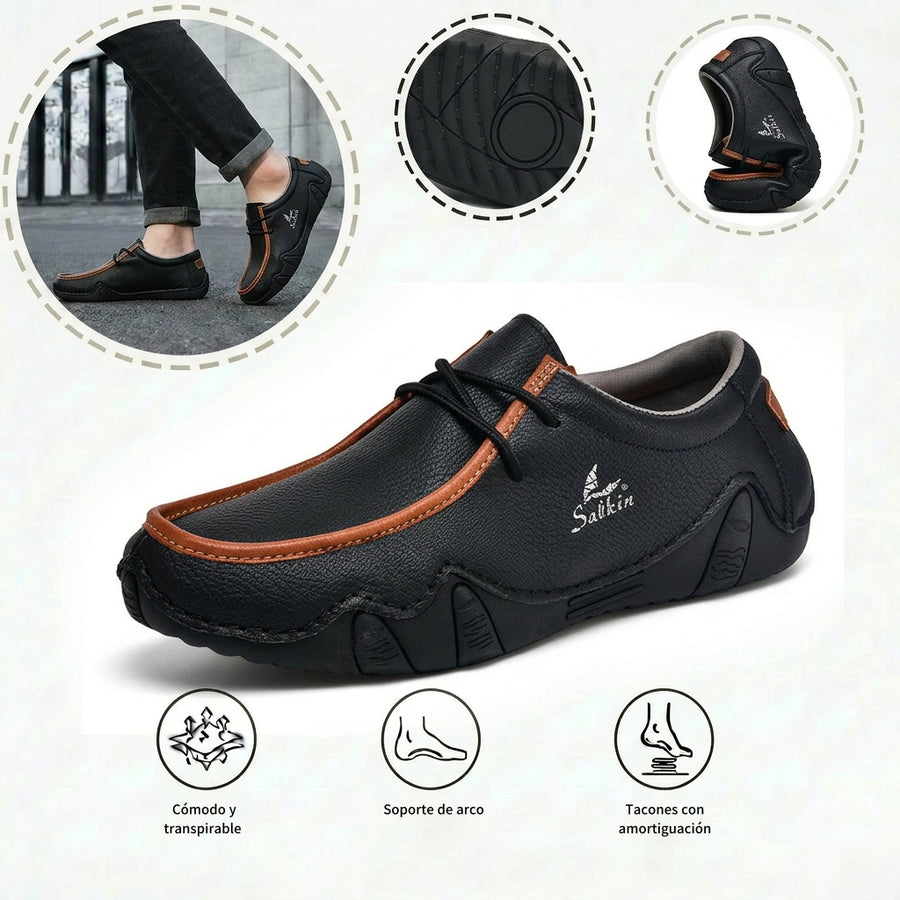 Zapatos ortopédicos cómodos: soporte ergonómico del arco plantar que alivia el dolor; horma ancha que no aprieta el pie.