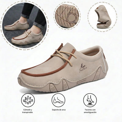 Zapatos ortopédicos cómodos: soporte ergonómico del arco plantar que alivia el dolor; horma ancha que no aprieta el pie.