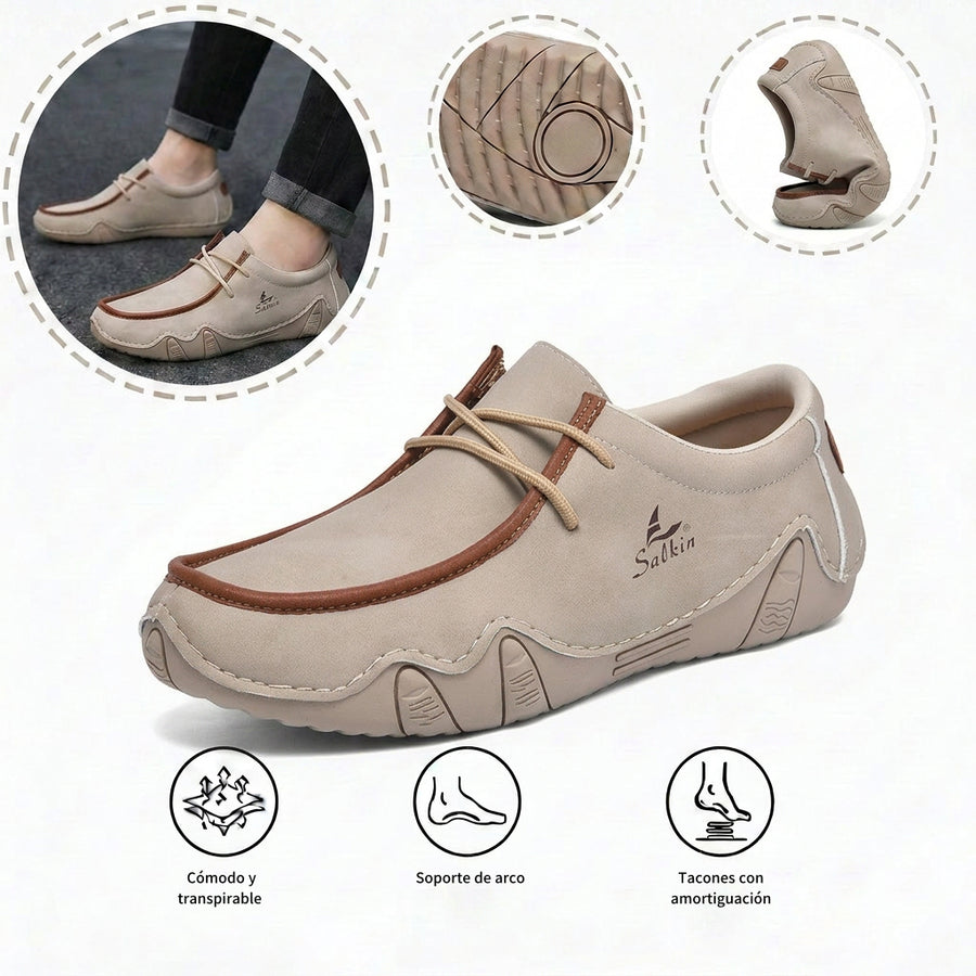 Zapatos ortopédicos cómodos: soporte ergonómico del arco plantar que alivia el dolor; horma ancha que no aprieta el pie.