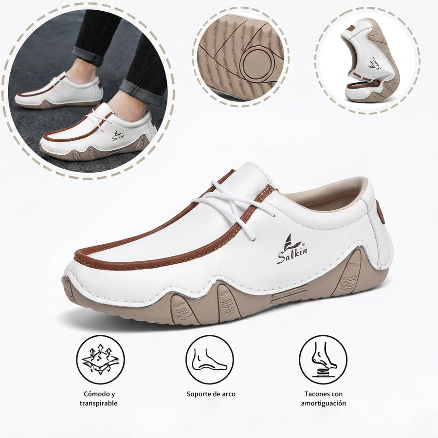 Zapatos ortopédicos cómodos: soporte ergonómico del arco plantar que alivia el dolor; horma ancha que no aprieta el pie.