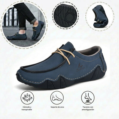 Zapatos ortopédicos cómodos: soporte ergonómico del arco plantar que alivia el dolor; horma ancha que no aprieta el pie.