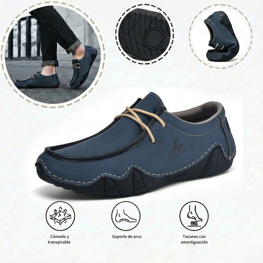 Zapatos ortopédicos cómodos: soporte ergonómico del arco plantar que alivia el dolor; horma ancha que no aprieta el pie.