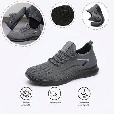 Zapatillas deportivas ortopédicas de malla: con soporte para el arco del pie, que alivia el dolor; amortiguación suave.