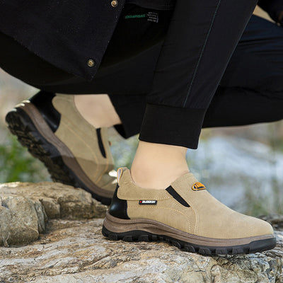 Zapatos ortopédicos cómodos de ante: con soporte para el arco, alivian el dolor, son antideslizantes y amortiguan los impactos.