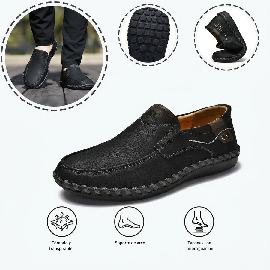 Zapatos ortopédicos cómodos: soporte ergonómico del arco plantar que alivia el dolor; horma ancha que no aprieta el pie.
