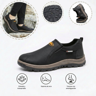 Zapatos ortopédicos cómodos de ante: con soporte para el arco, alivian el dolor, son antideslizantes y amortiguan los impactos.