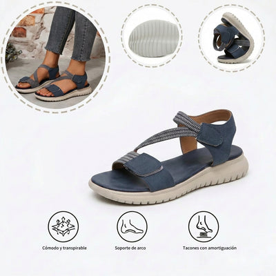 Sandalias ortopédicas cómodas: soporte ergonómico para el arco del pie, ancho ajustable y diseño que realza la silueta de la pierna.