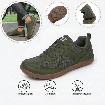 Zapatillas deportivas ortopédicas de malla: con soporte para el arco del pie, que alivia el dolor; amortiguación suave.