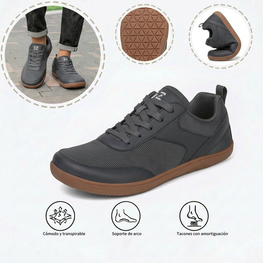 Zapatillas deportivas ortopédicas de malla: con soporte para el arco del pie, que alivia el dolor; amortiguación suave.