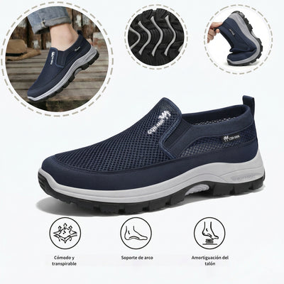 Zapatillas deportivas ortopédicas de malla: con soporte para el arco del pie, que alivia el dolor; amortiguación suave.