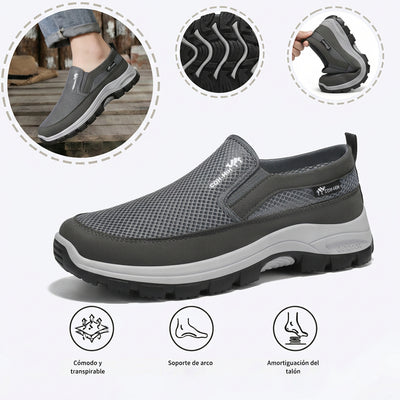 Zapatillas deportivas ortopédicas de malla: con soporte para el arco del pie, que alivia el dolor; amortiguación suave.