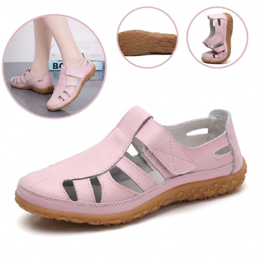 Sandalias con protección para los dedos: con soporte para el arco plantar, que alivia el dolor; ligeras y con amortiguación.