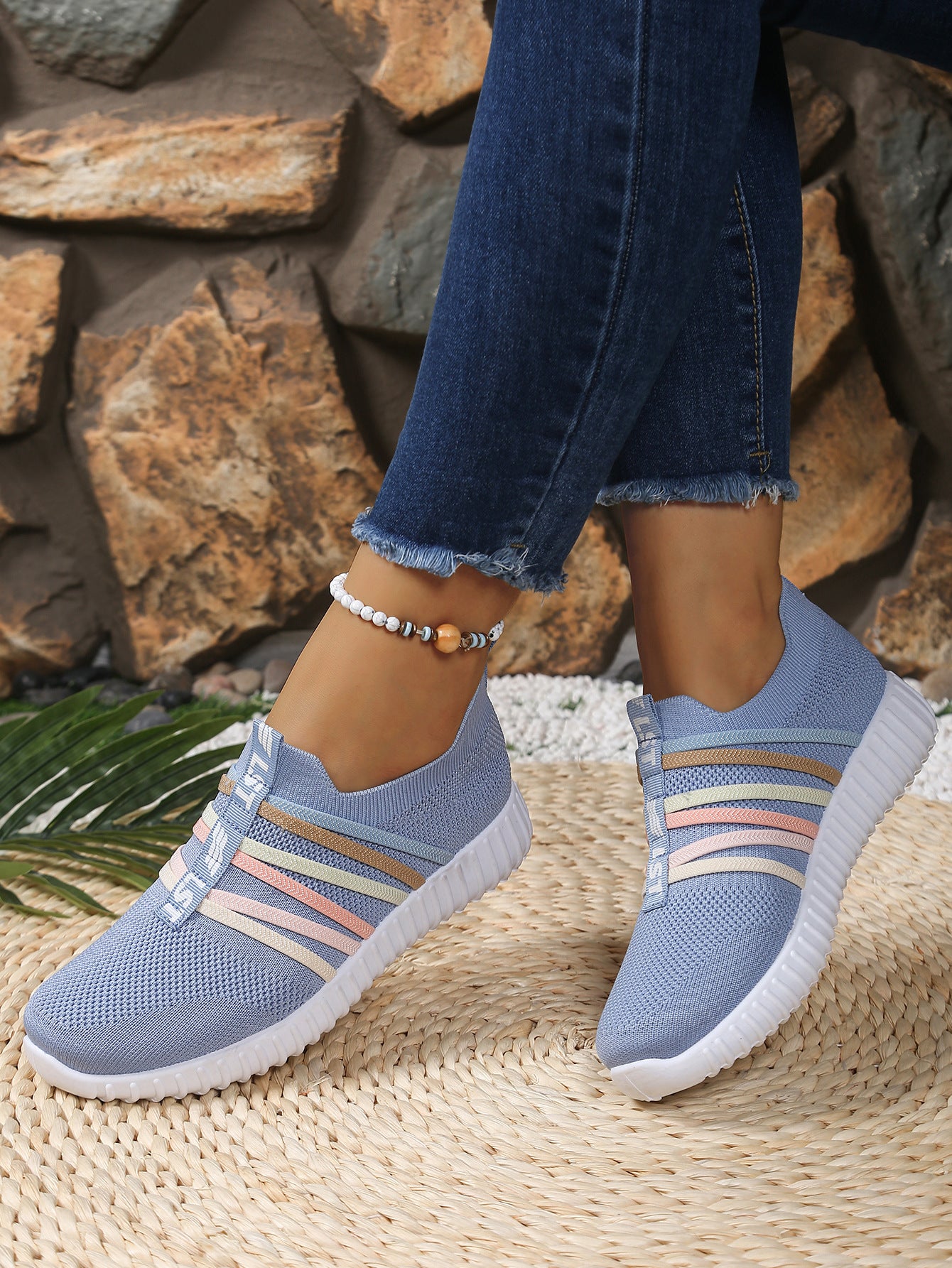Zapatillas deportivas ortopédicas de malla: con soporte para el arco del pie, que alivia el dolor; amortiguación suave.