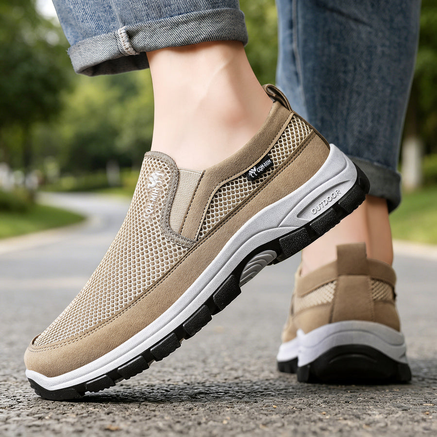 Zapatillas deportivas ortopédicas de malla: con soporte para el arco del pie, que alivia el dolor; amortiguación suave.