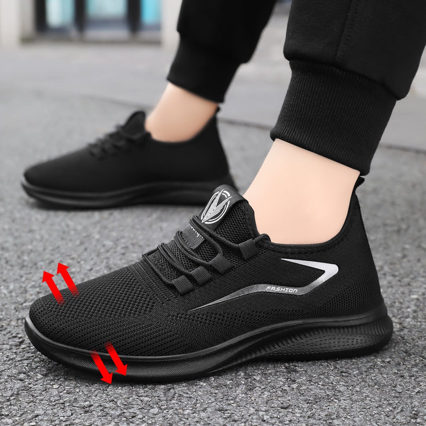 Zapatillas deportivas ortopédicas de malla: con soporte para el arco del pie, que alivia el dolor; amortiguación suave.