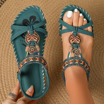 Sandalias planas: con soporte para el arco, para aliviar el dolor; ligeras y con amortiguación.