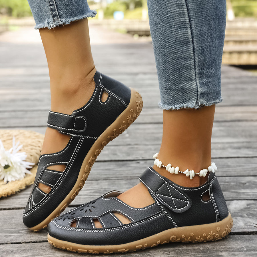 Sandalias con protección para los dedos: con soporte para el arco plantar, que alivia el dolor; ligeras y con amortiguación.