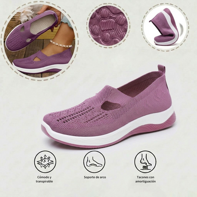 Zapatillas deportivas ortopédicas de malla: con soporte para el arco, alivian el dolor; amortiguación suave.