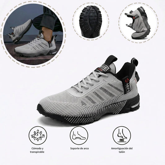 Zapatillas deportivas ortopédicas de malla — con soporte para el arco plantar y amortiguación que cuida las rodillas