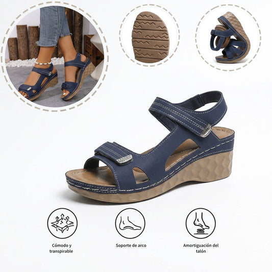 Sandalias ortopédicas cómodas: soporte ergonómico para el arco del pie, ancho ajustable y diseño que realza la silueta de la pierna.