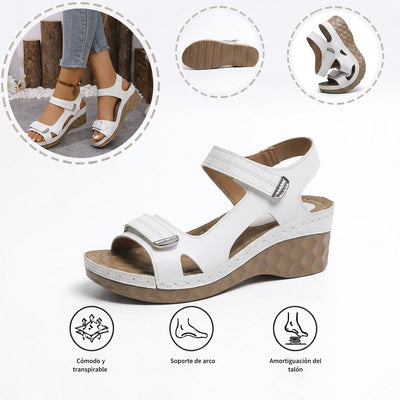 Sandalias ortopédicas cómodas: soporte ergonómico para el arco del pie, ancho ajustable y diseño que realza la silueta de la pierna.