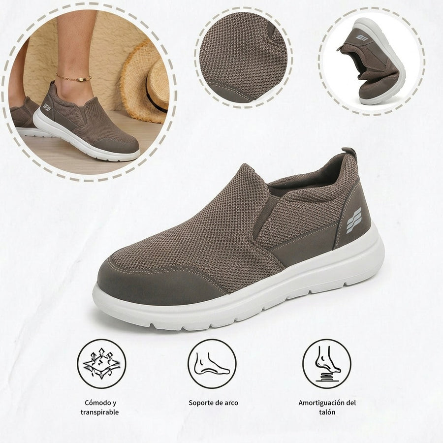 Zapatos ortopédicos de malla de estilo casual — con soporte para el arco plantar, fáciles de poner y quitar
