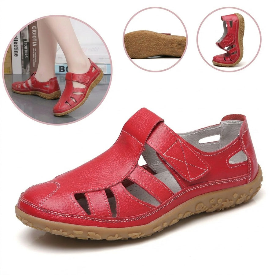 Sandalias con protección para los dedos: con soporte para el arco plantar, que alivia el dolor; ligeras y con amortiguación.