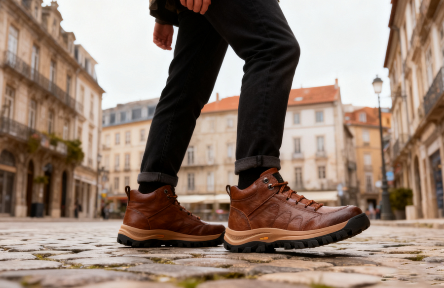 Zapatos ortopédicos de vestir: fabricados a mano en Italia con piel de vacuno; con soporte para el arco; antideslizantes y resistentes.