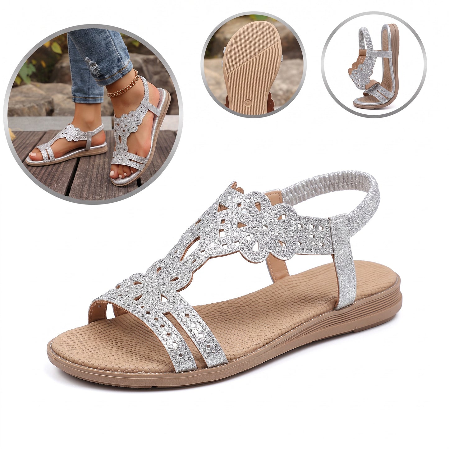 Sandalias ortopédicas ergonómicas — Con soporte para el arco que ayuda a aliviar el dolor de pies, estabilizar el talón y reducir la inestabilidad al caminar