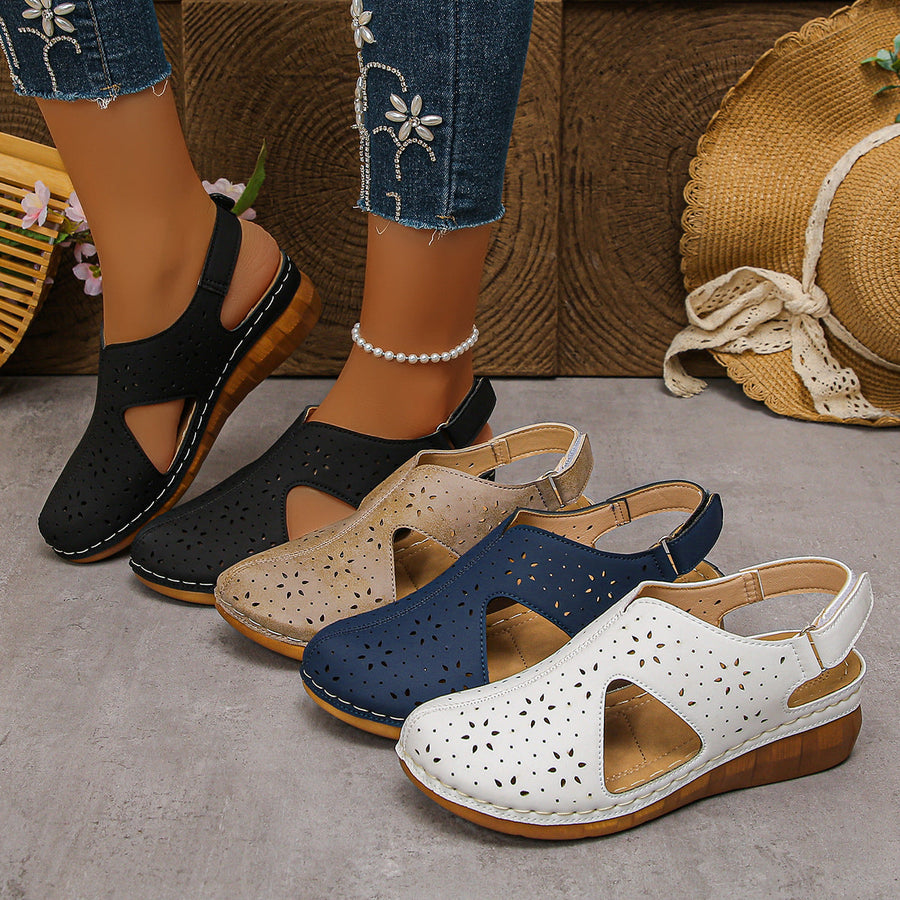 Sandalias con protección para los dedos: con soporte para el arco plantar, que alivia el dolor; ligeras y con amortiguación.