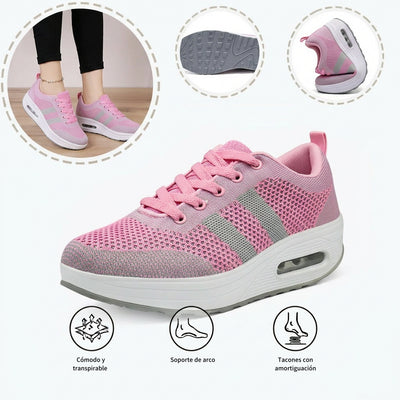 Zapatillas deportivas ortopédicas de malla — con soporte del arco y amortiguación protectora para las rodillas