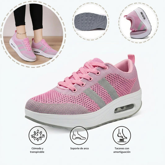 Zapatillas deportivas ortopédicas de malla — con soporte del arco y amortiguación protectora para las rodillas