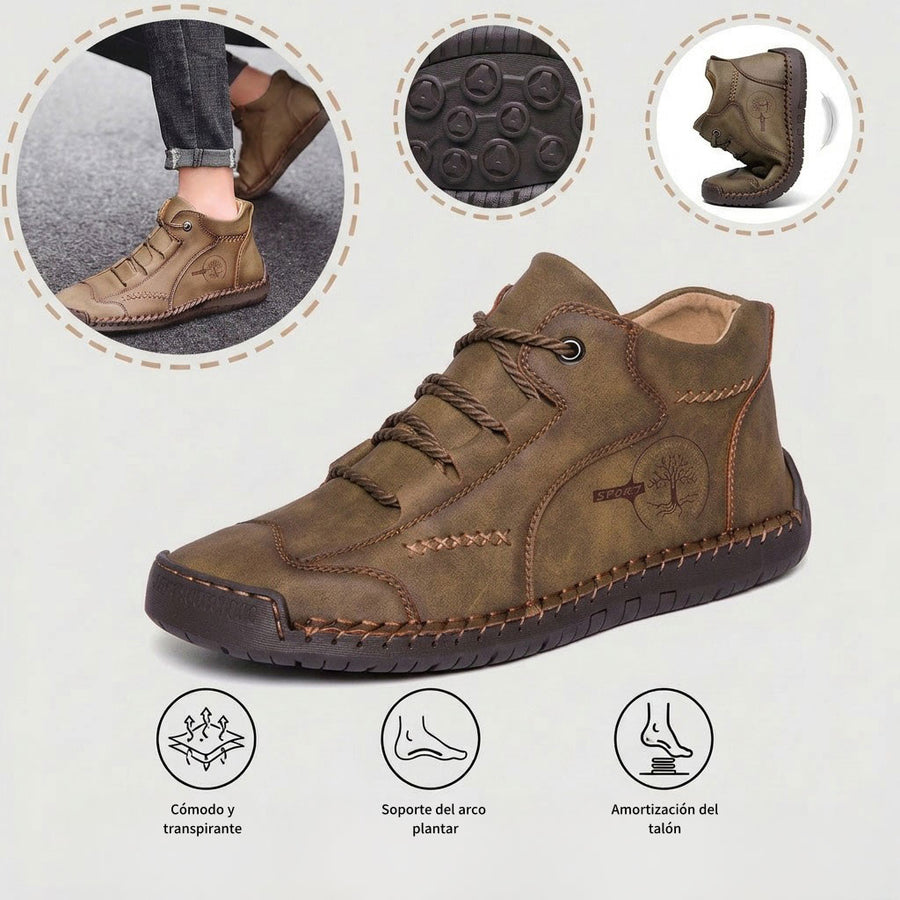 Zapatos ortopédicos cómodos y informales — de piel de vacuno italiana mate, con soporte para el arco