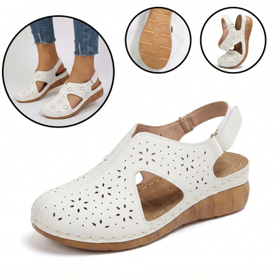 Sandalias con protección para los dedos: con soporte para el arco plantar, que alivia el dolor; ligeras y con amortiguación.