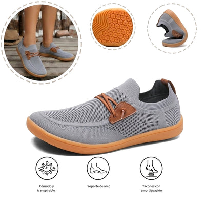 Zapatillas deportivas ortopédicas de malla: con soporte para el arco del pie, que alivia el dolor; amortiguación suave.