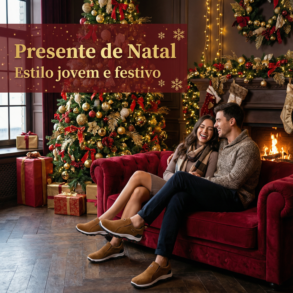 🎄Oferta de Natal por tempo limitado: 30% de desconto! - Calçado casual ZAPIEERS® 👞 - Estilo natalício + Confortável, impermeável e antiderrapante - O presente de Natal perfeito 🎁