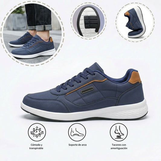 Zapatos ortopédicos cómodos: con soporte para el arco del pie, que alivian el dolor; ligeros, con amortiguación y exterior de piel impermeable.
