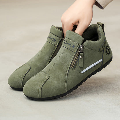 Zapatos ortopédicos cómodos: soporte ergonómico del arco plantar que alivia el dolor; horma ancha que no aprieta el pie.