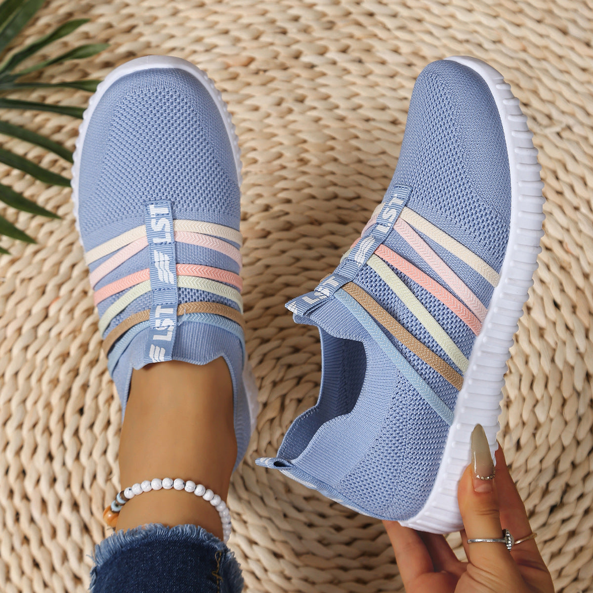 Zapatillas deportivas ortopédicas de malla: con soporte para el arco del pie, que alivia el dolor; amortiguación suave.
