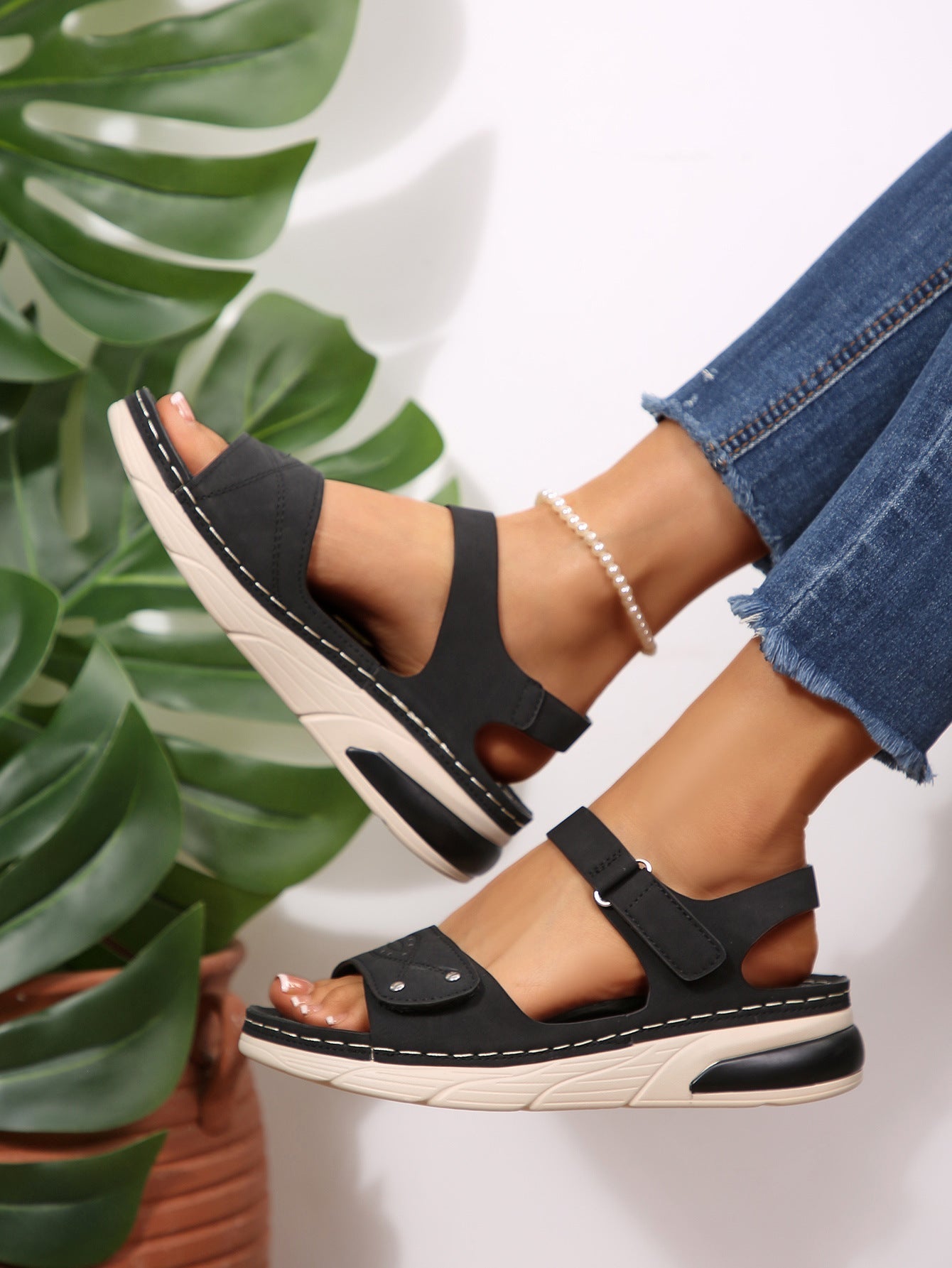Sandalias ortopédicas ergonómicas — Con soporte para el arco que ayuda a aliviar el dolor de pies, estabilizar el talón y reducir la inestabilidad al caminar