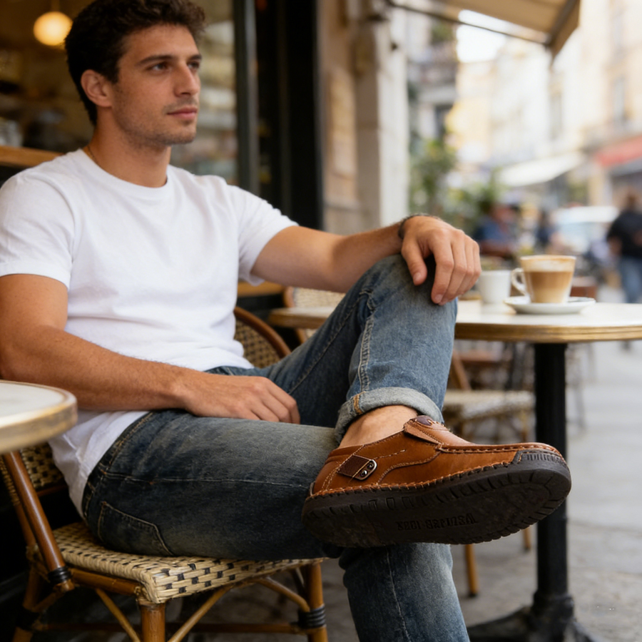 Zapatos ortopédicos cómodos: fabricados con piel de vacuno italiana, con soporte para el arco plantar para aliviar el dolor; ligeros y con amortiguación.