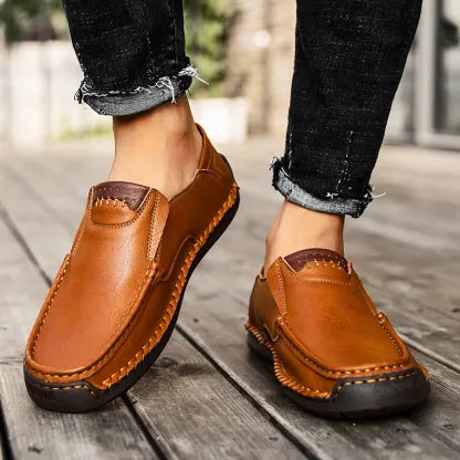 Zapatos ortopédicos cómodos: fabricados con piel de vacuno italiana, con soporte para el arco plantar para aliviar el dolor; ligeros y con amortiguación.