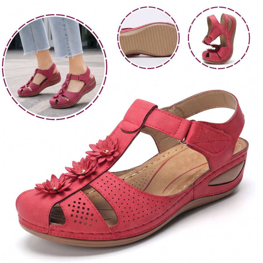 Sandalias con protección para los dedos: con soporte para el arco plantar, que alivia el dolor; ligeras y con amortiguación.